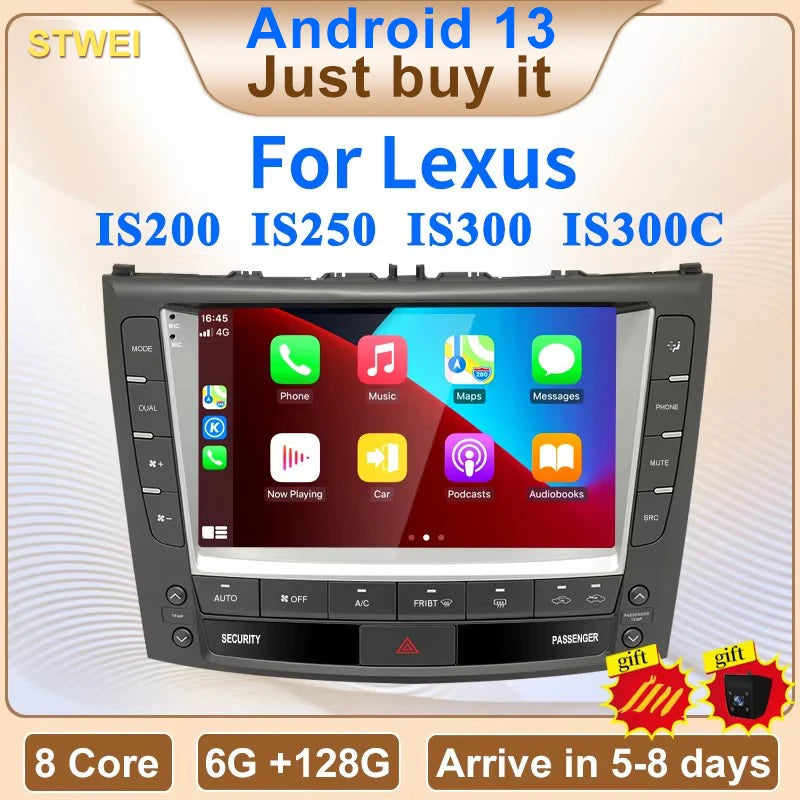 9" Android Intelligent System Carplay Car Video Player Central Multimedia Stereo Screen for LEXUS IS200 IS250 IS300 IS300C