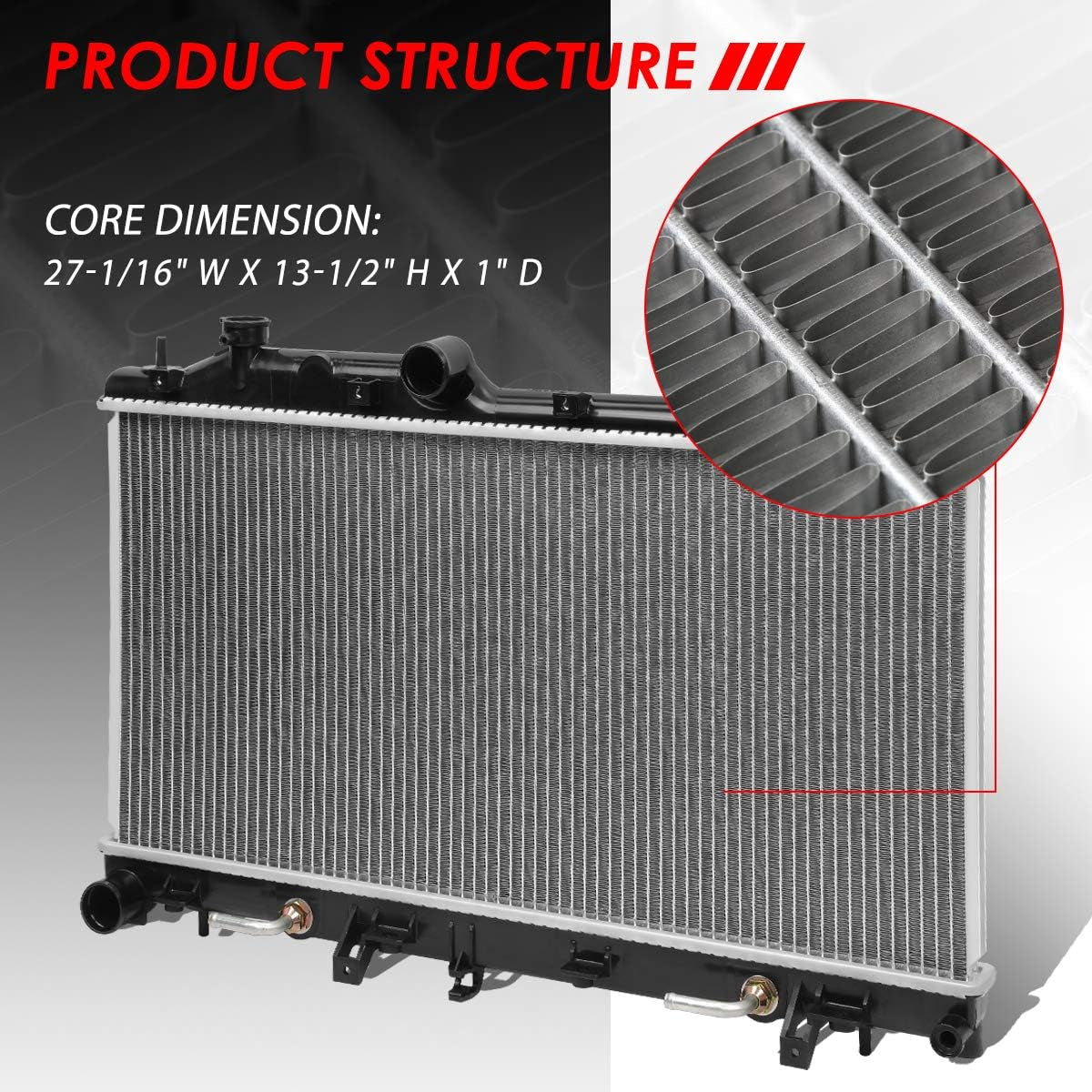 DPI 13095 Factory Style 1-Row Cooling Radiator Compatible with Subaru Forester 2