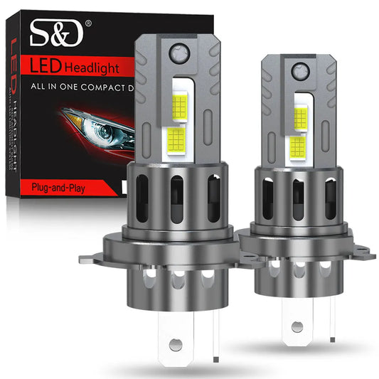 30000LM H4 LED Headlights 48Pcs 3570 CSP Chips Turbo Fan Canbus 9003 H4 Led Bulb Lamps for Car Motorcycle 6500K 12V 24V